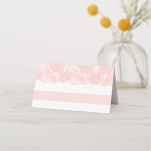 Placement Décoration de table en dentelle rose pour carte de