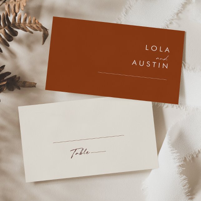 Placement Désert simple | Carte de Mariage plat en terre cui (Créateur téléchargé)