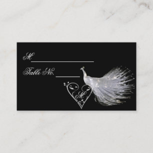 Placement Deux Peacocks blancs et carte de place pour le Mon