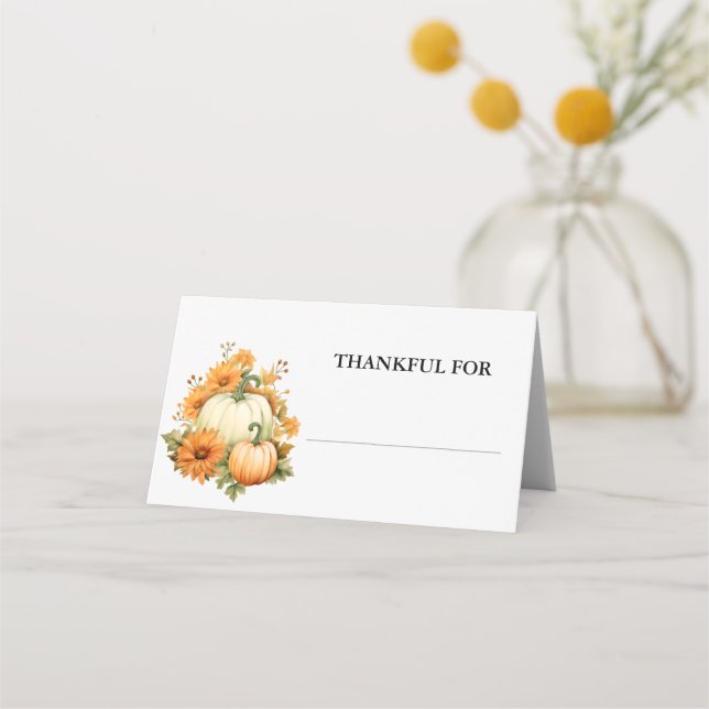 Placement Disposition sur place de la carte Thanksgiving per (Devant)