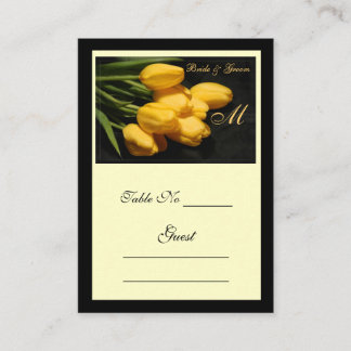 Placement Elégant Mariage de Tulipe Jaune Carte Place