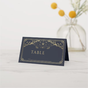Placement Elégant or et marine Mariage de la carte de Tarot