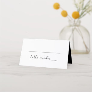 Placement Elégante carte de mariage noir et blanc