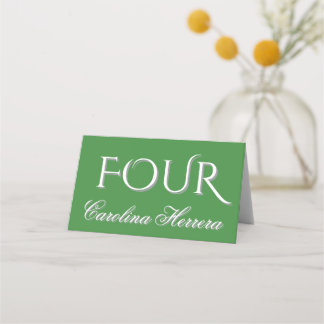 Placement Élégante carte de nom de l'invité en vert sauge