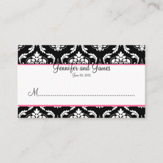 Placement Elégante carte de place de réception Mariage damas