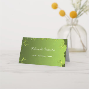 Placement Élégante carte de place de table verte