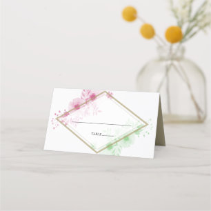 Placement Elégante Carte Mariage de l'aquarelle