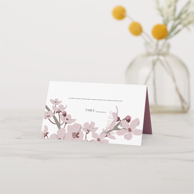 Placement Elégante carte Mariage Fleur de cerise Fleur (Devant)