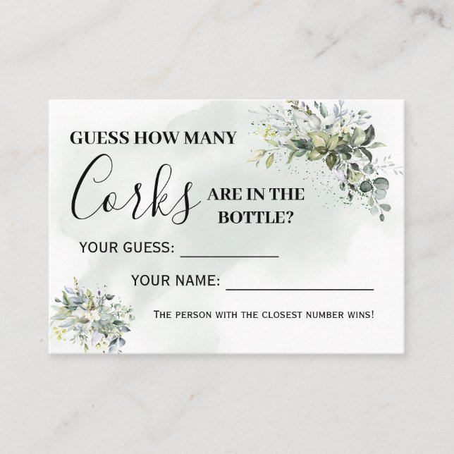 Placement Eucalyptus Combien de lièges carte de jeu biinguée (Devant)