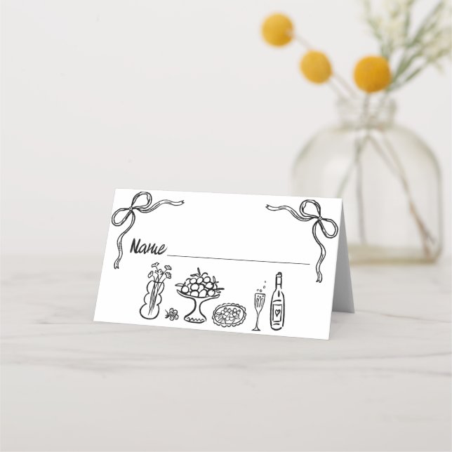 Placement Fantaisiste carte de table pour la douche de marié (Devant)
