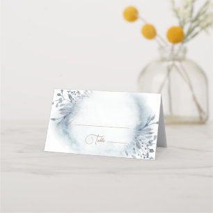 Placement feuille d'aquarelle bleue Baptême Carte de lieu pl