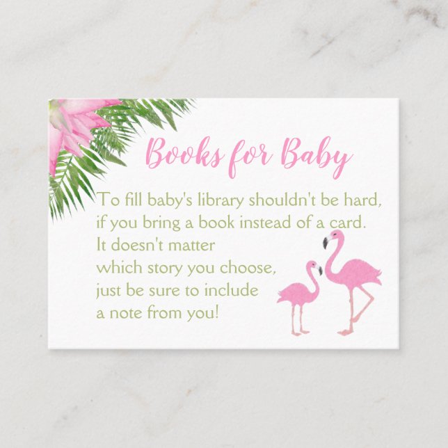 Placement Flamant rose Tropical Baby shower Demande de carte (Devant)