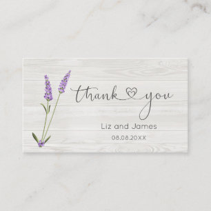 Placement Fleurs de lavande sur Merci de bois Carte de place