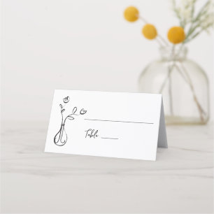 Placement Fleurs de mariage irrégulières Carte de lieu