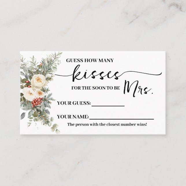 Placement Fleurs d'hiver Combien de baisers pour Mme Carte d (Devant)