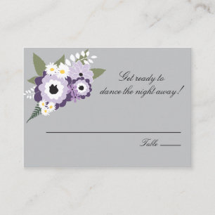 Placement Floral pourpre Carte de siège d'escorte