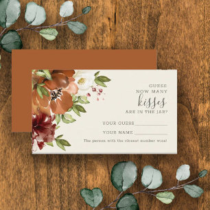 Placement Floral Terracotta Combien de baisers Carte de nais