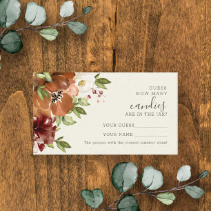 Placement Floral Terracotta Combien de bonbons carte