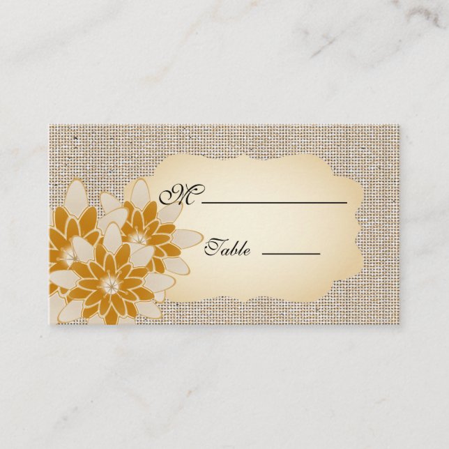 Placement Gerbera Daisy Carte de Mariage d'occasion (Devant)