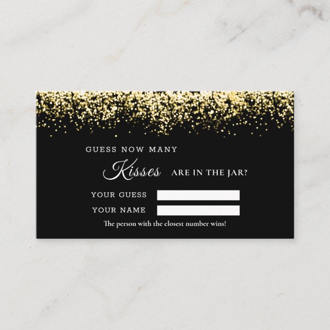 Placement Glittering Gold Combien de baisers Douche Carte de (Devant)