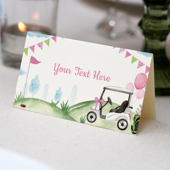 Placement Golf Party Rose Girl Anniversaire Carte de place (Créateur téléchargé)