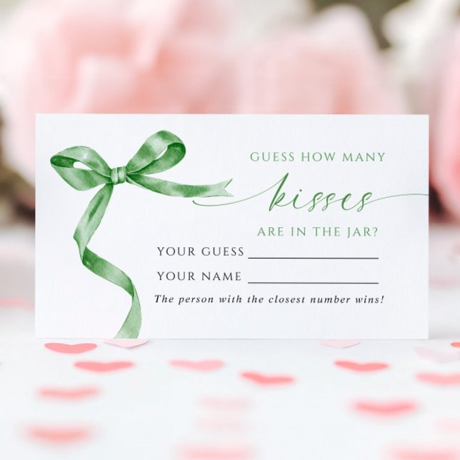 Placement Green Bow Combien de baisers Douche Carte de jeu (Créateur téléchargé)