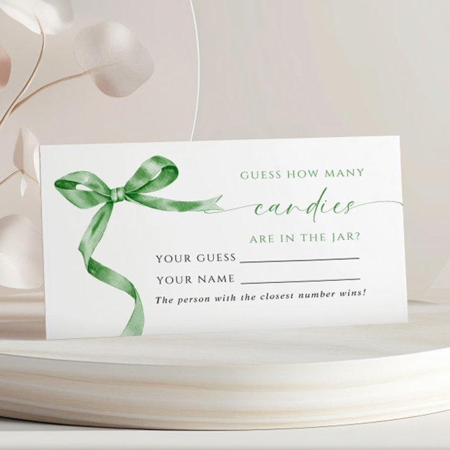 Placement Green Bow Combien de bonbons de douche Carte de je (Créateur téléchargé)