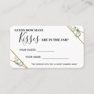 Placement Green Gold Combien de baisers Douche Carte de jeu