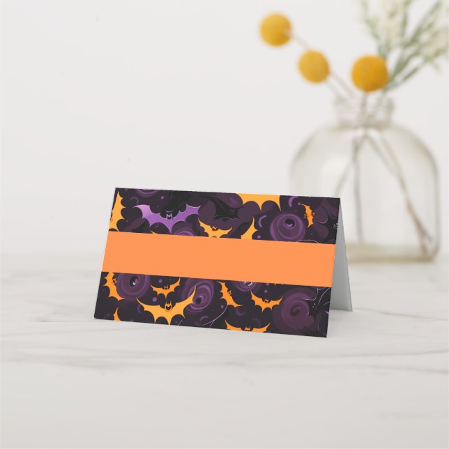Placement Halloween Bats Nom de la carte (Devant)
