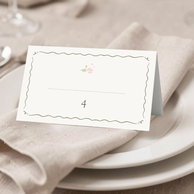 Placement Ivoire | Carte de numéro de table de mariage flora (Créateur téléchargé)