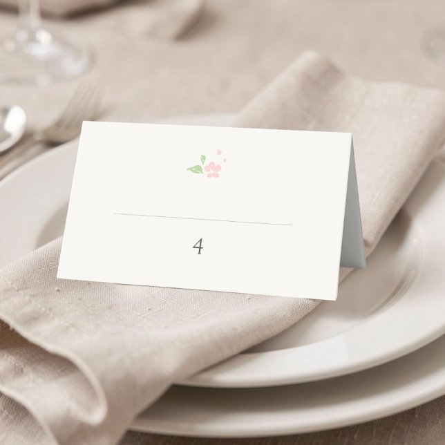 Placement Ivoire | Carte de numéro de table de mariage flora (Créateur téléchargé)