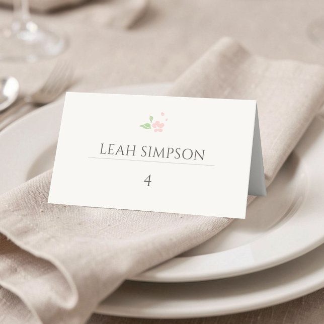Placement Ivory | Carte de numéro de table de mariage floral (Créateur téléchargé)
