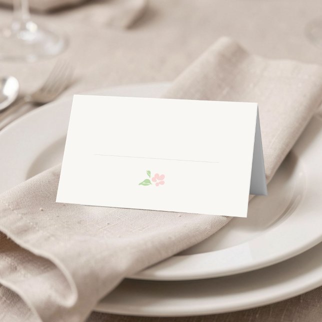 Placement Ivory | Carte de table de mariage florale simple (Créateur téléchargé)