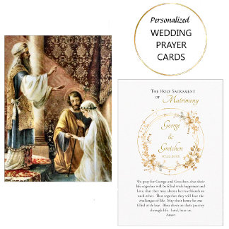 Placement Jolie carte de prière de mariage catholique à cour