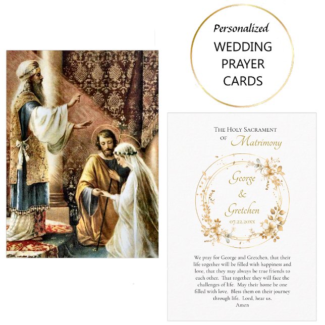 Placement Jolie carte de prière de mariage catholique à cour (Créateur téléchargé)