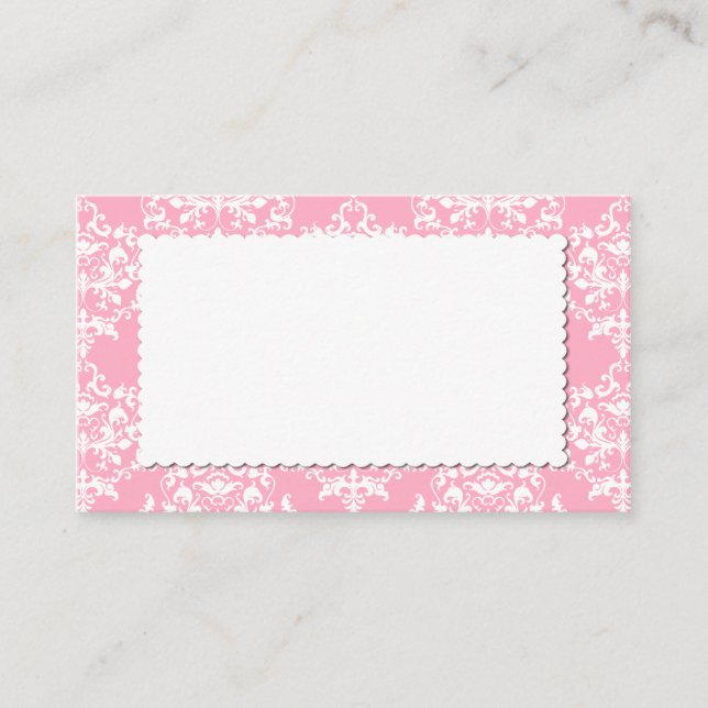 Placement Jolie carte d'emplacement de Damas rose (Devant)