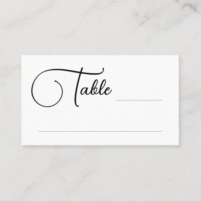 Placement Jolie carte d'évaluation Mariage de table de scrip (Devant)