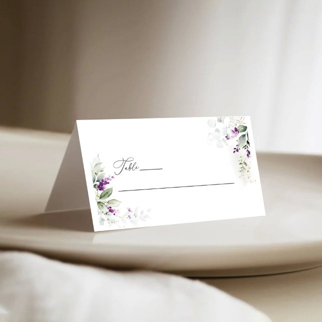 Placement Lavande de couleur violet Mariage plié carte de pl (Créateur téléchargé)