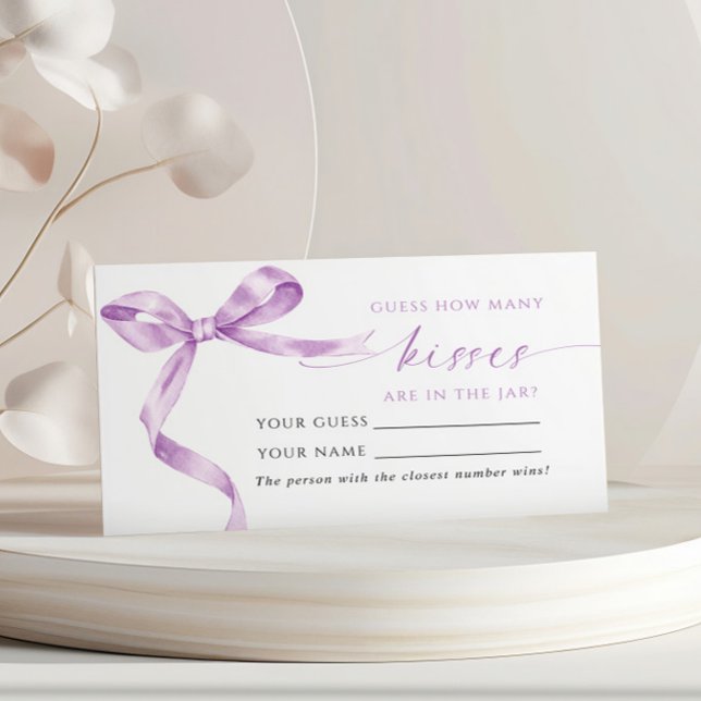 Placement Lavender Bow Combien de baisers Douche Jeu carte (Créateur téléchargé)