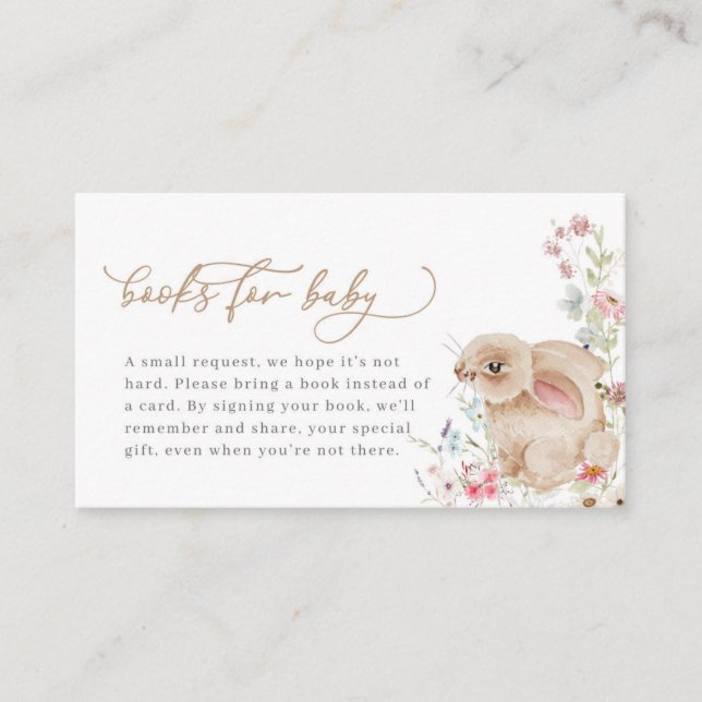 Placement Livres de Baby shower Bunny Spring pour carte bébé (Devant)