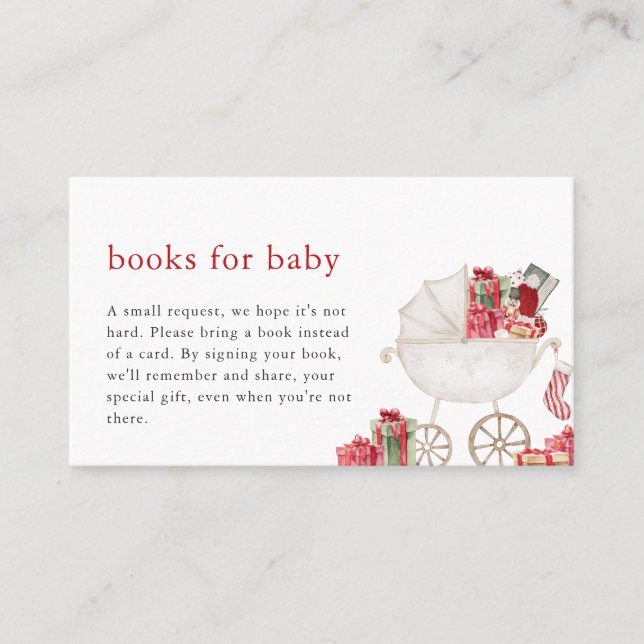 Placement Livres de Noël Joyeux Baby shower pour carte bébé (Devant)