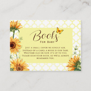 Placement Livres Tournesol Papillon pour Carte de Baby Showe