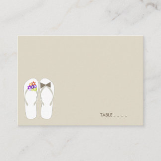 Placement M. & Mme Flip Flops Carte de Table Mariage sur la