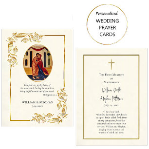 Placement Magnifique Gold Scrolls Mariage Orthodoxe carte de