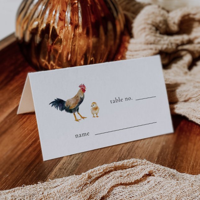 Placement Mariage de poulet rustique Numéro de table Carte d (Créateur téléchargé)