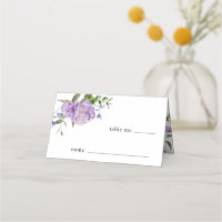 Mariage Floral Violet Numéro de table Carte de lie