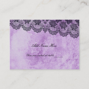 Placement Mariage gothique en dentelle noire Carte de place