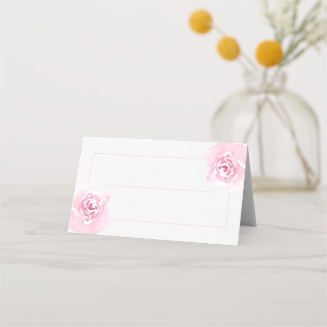 Placement Mariage rose Roses Carte de place (Devant)