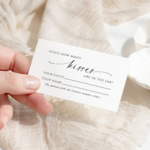 Placement Minimaliste Combien de baisers Douche Carte de jeu