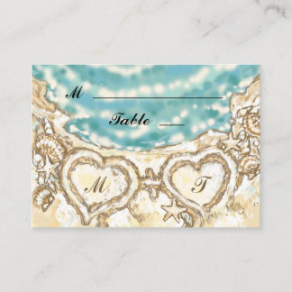 Placement Monogramme Coeurs sur la carte de la plage
